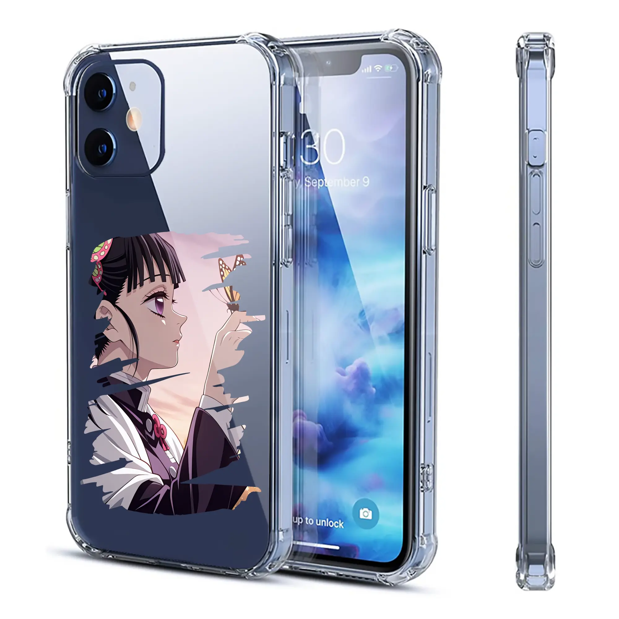 鬼滅の刃 グッズ,栗花落 カナヲ - IPhone 12シリーズ対応 ・ 透明スマホケース ・ クリアソフトケース ・ TPU素材 ・ 耐衝撃 ・ 高密着 ・ 防汚 防指紋 ・ 簡単着脱